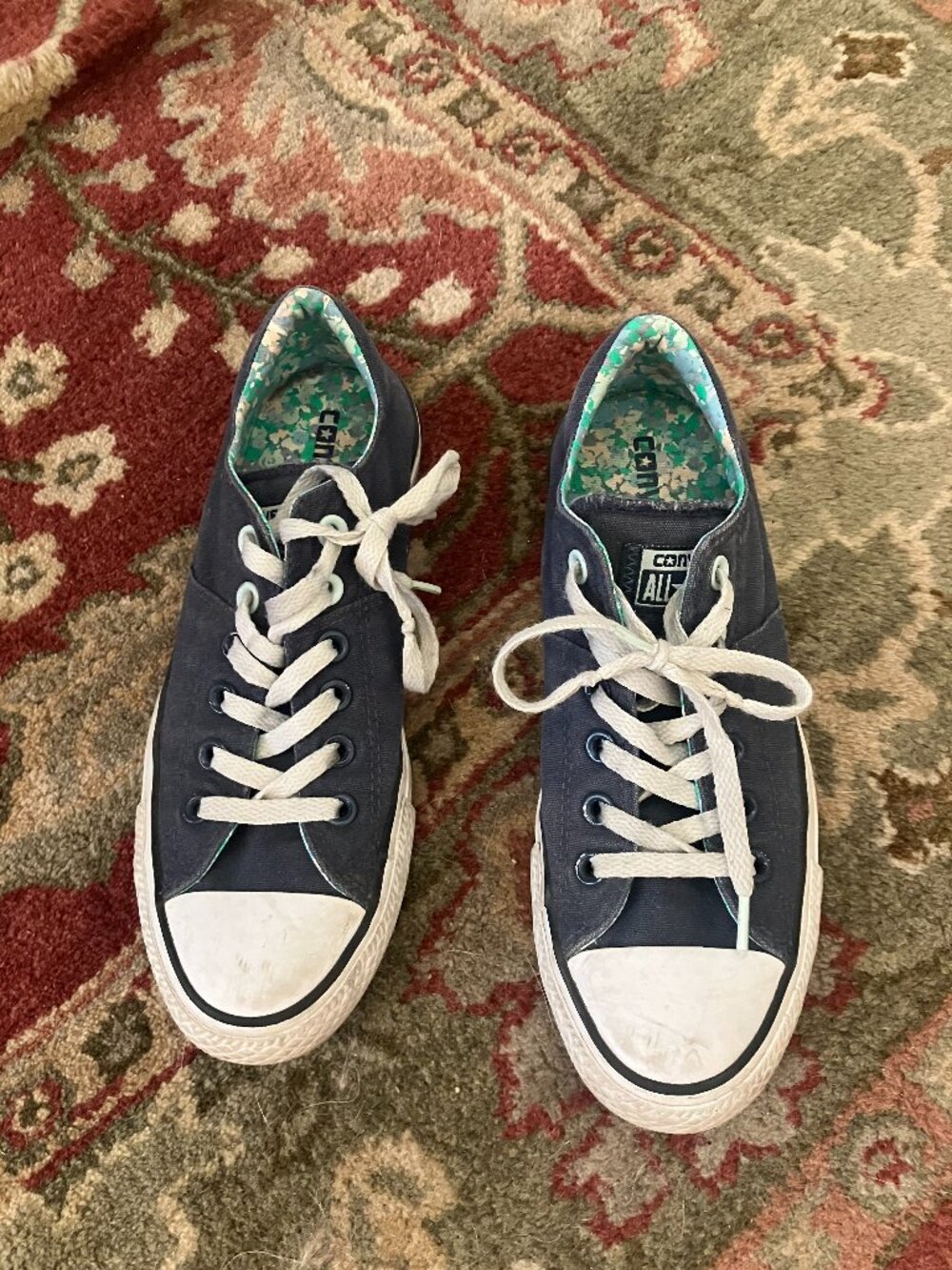 Blue Converse Low Top Sneakers Size 8